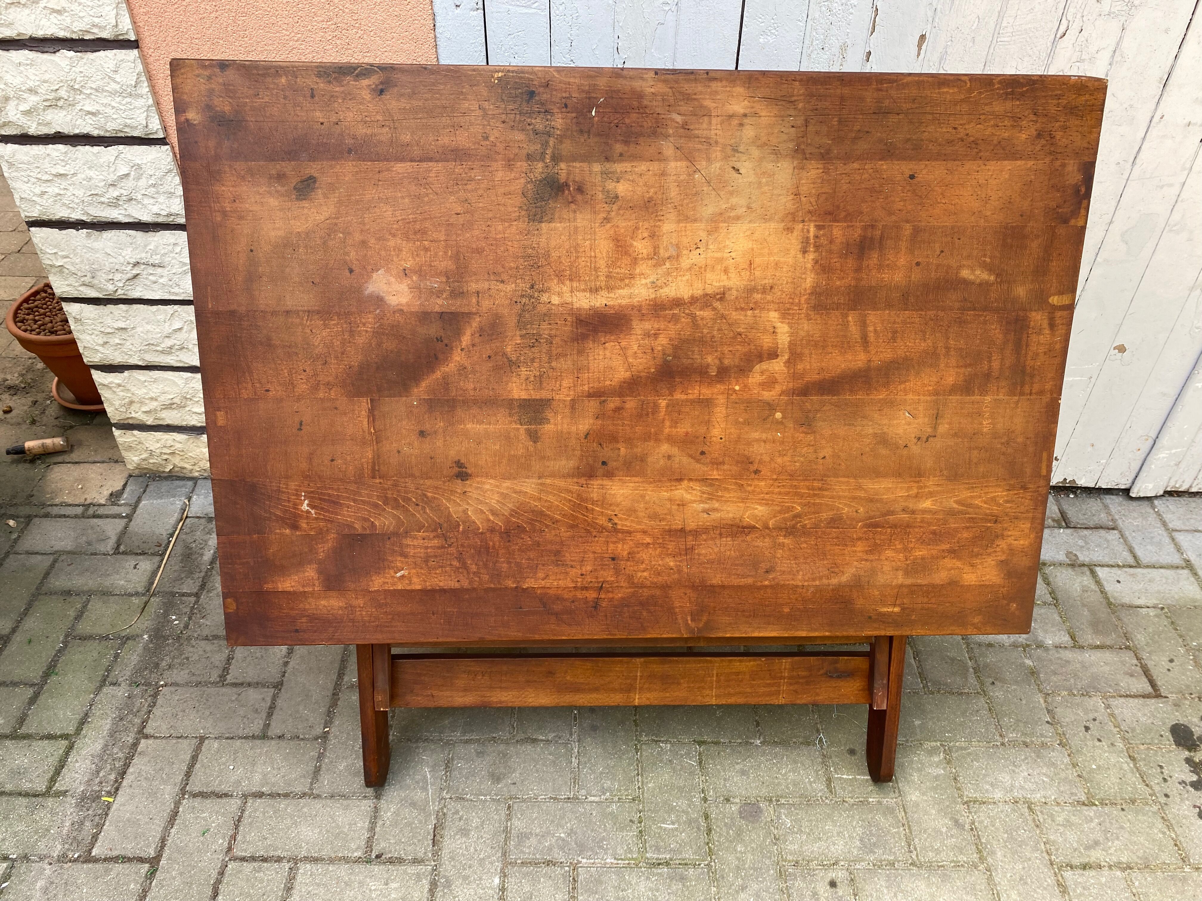 Vintage architect's table in wood drawing table 1930