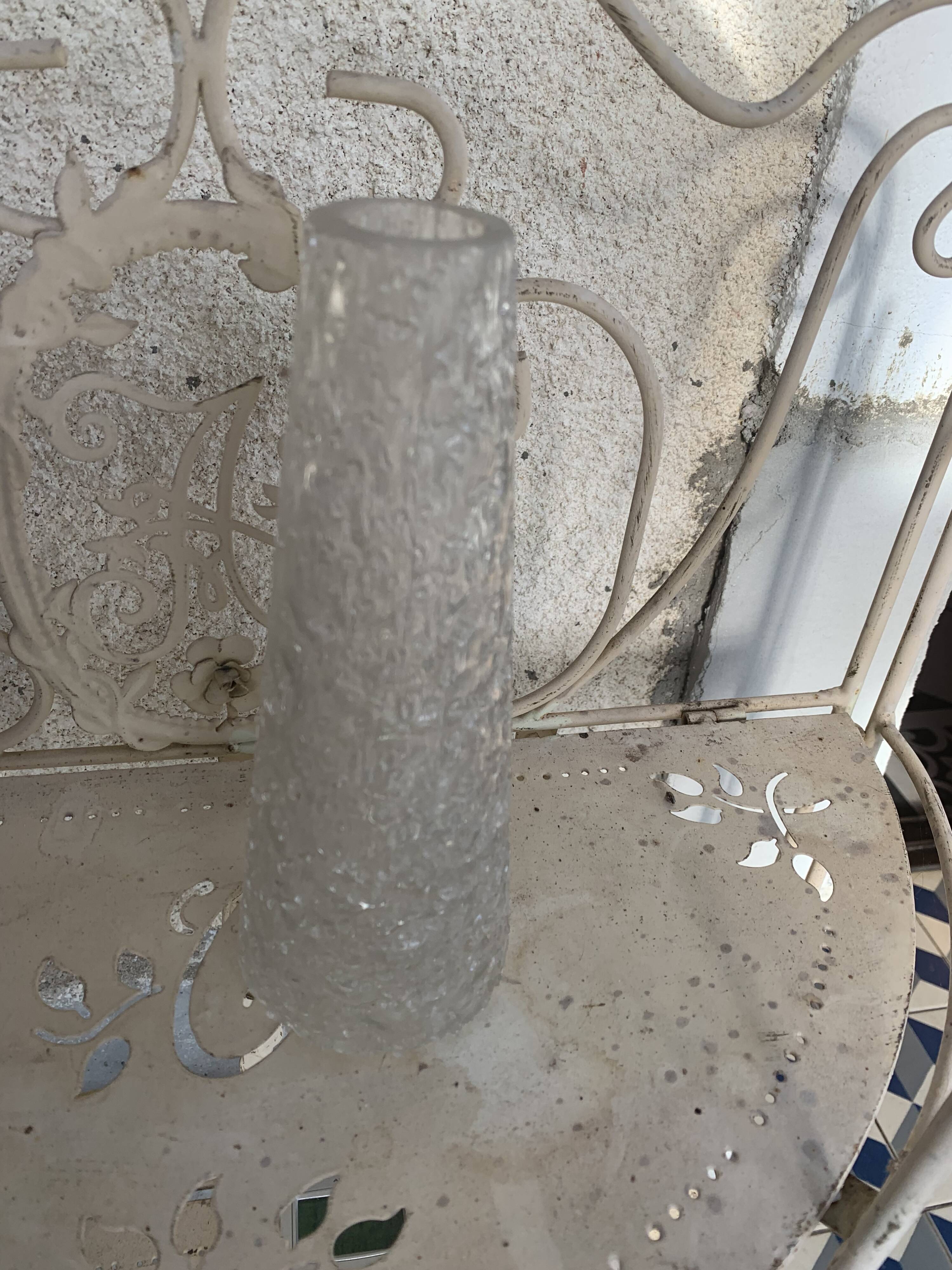 Transparent glass globe in relief, granule, cone shape, design and vintage 1950/1960