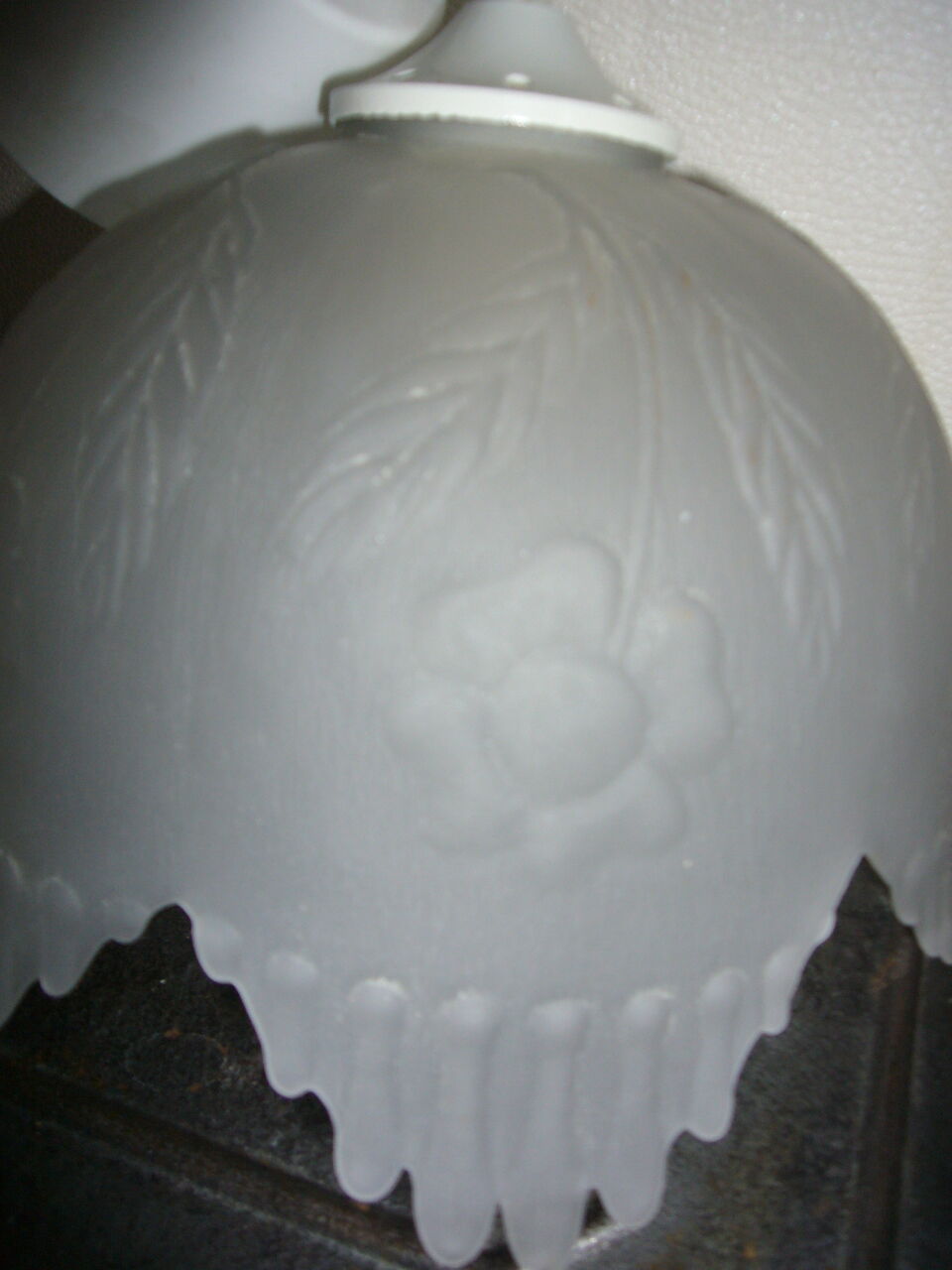 1970 moulded glass globe suspension