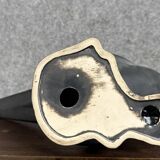 Black lacquered ceramic from the Art Deco period: bird signed Jean