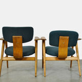 Mid-century set of two Birch armchairs FT14 by Cees Braakman for Pastoe, 1950s