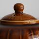 Théière chinoise style citrouille à panneaux marron vintage