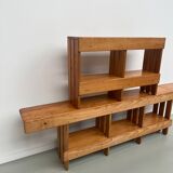 Pair of modernist pine wall shelves, circa 1970