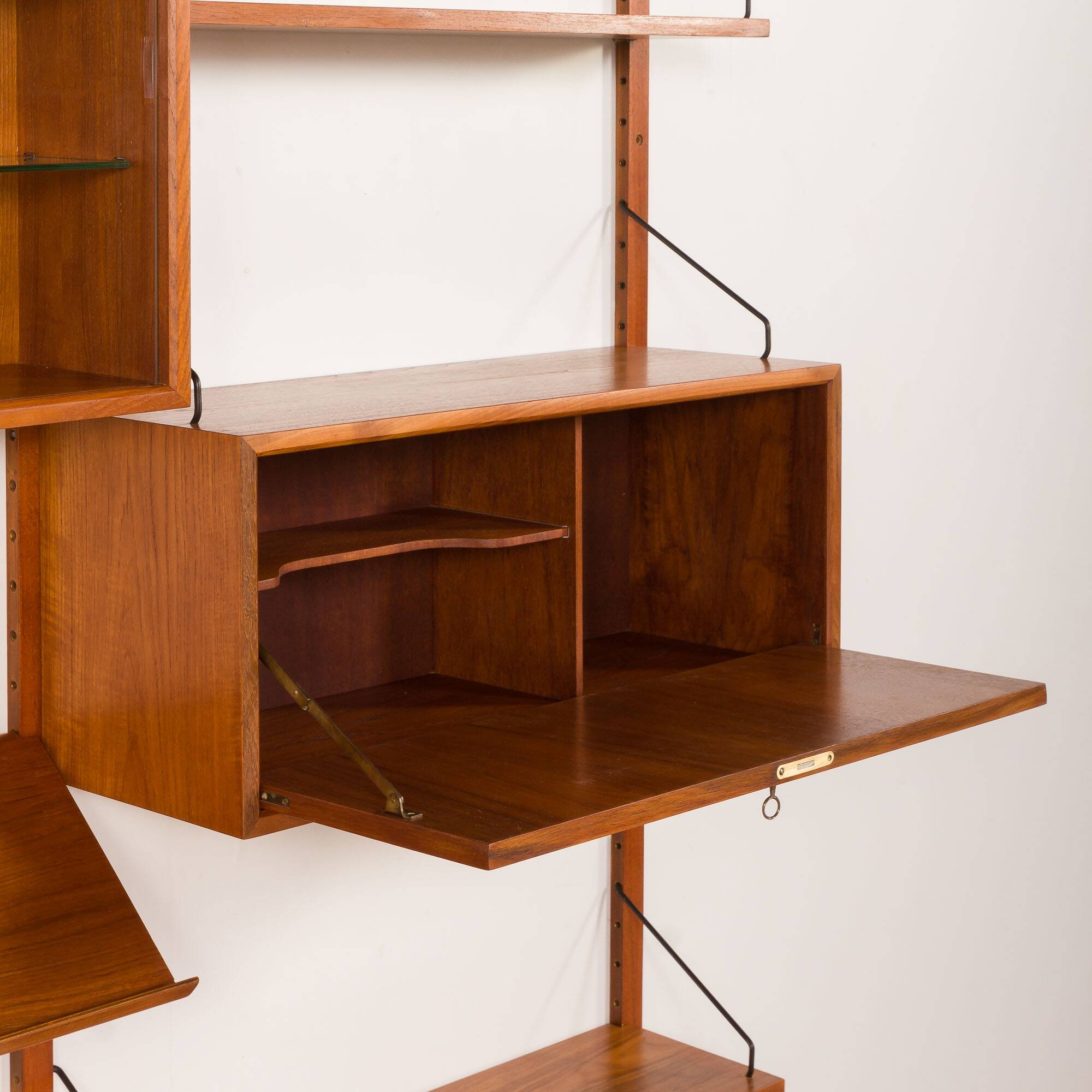 Poul Cadovius 4 bay teak wall unit for Cado, Denmark 1960s