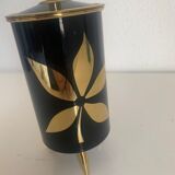 Vintage cigarette holder 1960 tripod black gold box - 16 x 7 cm