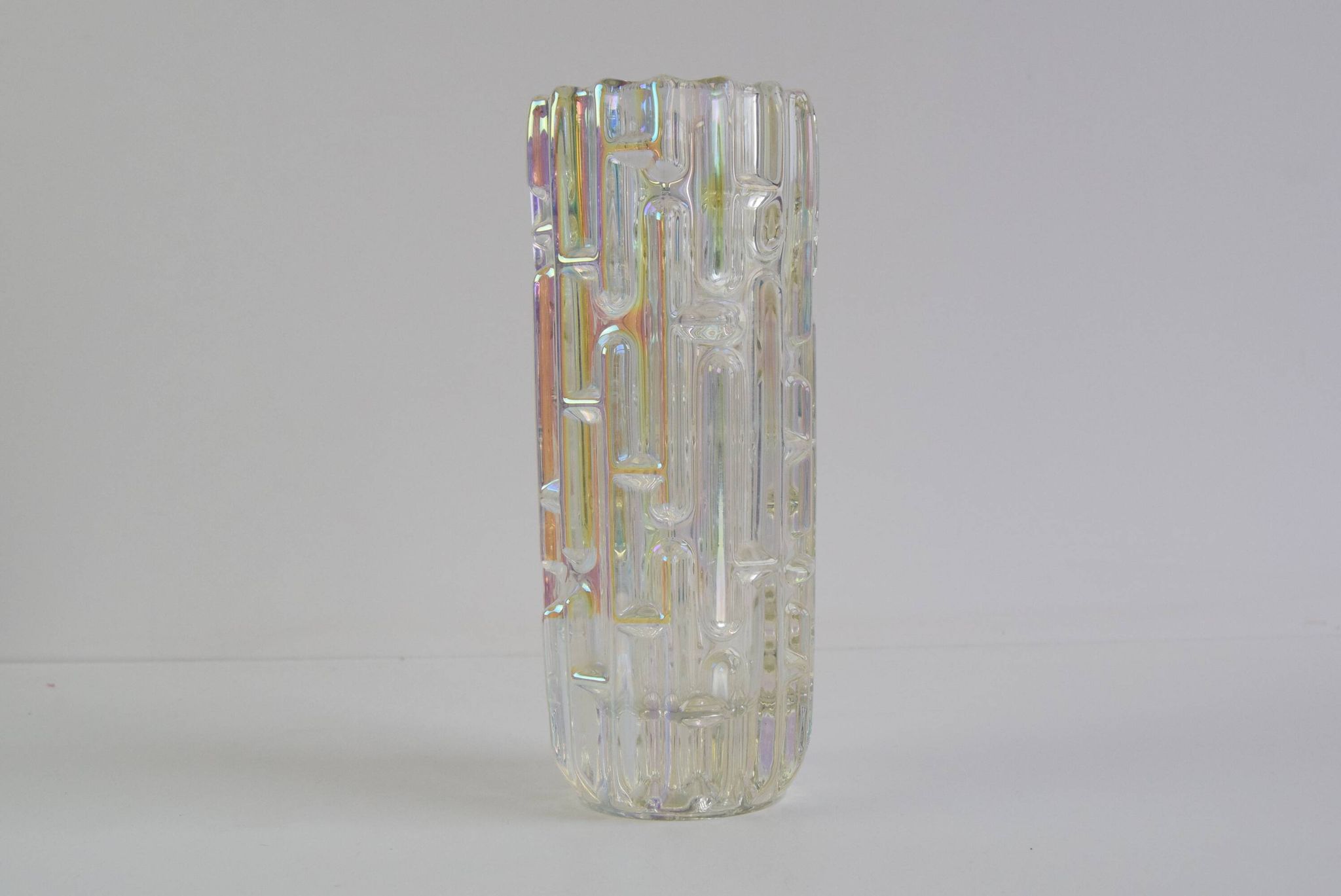 Original Frantisek Vizner Glass ´Maze´ Vase for sklo union Rosice 1960s
