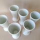 Lot 6 mazagrans white porcelain CNP Vintage