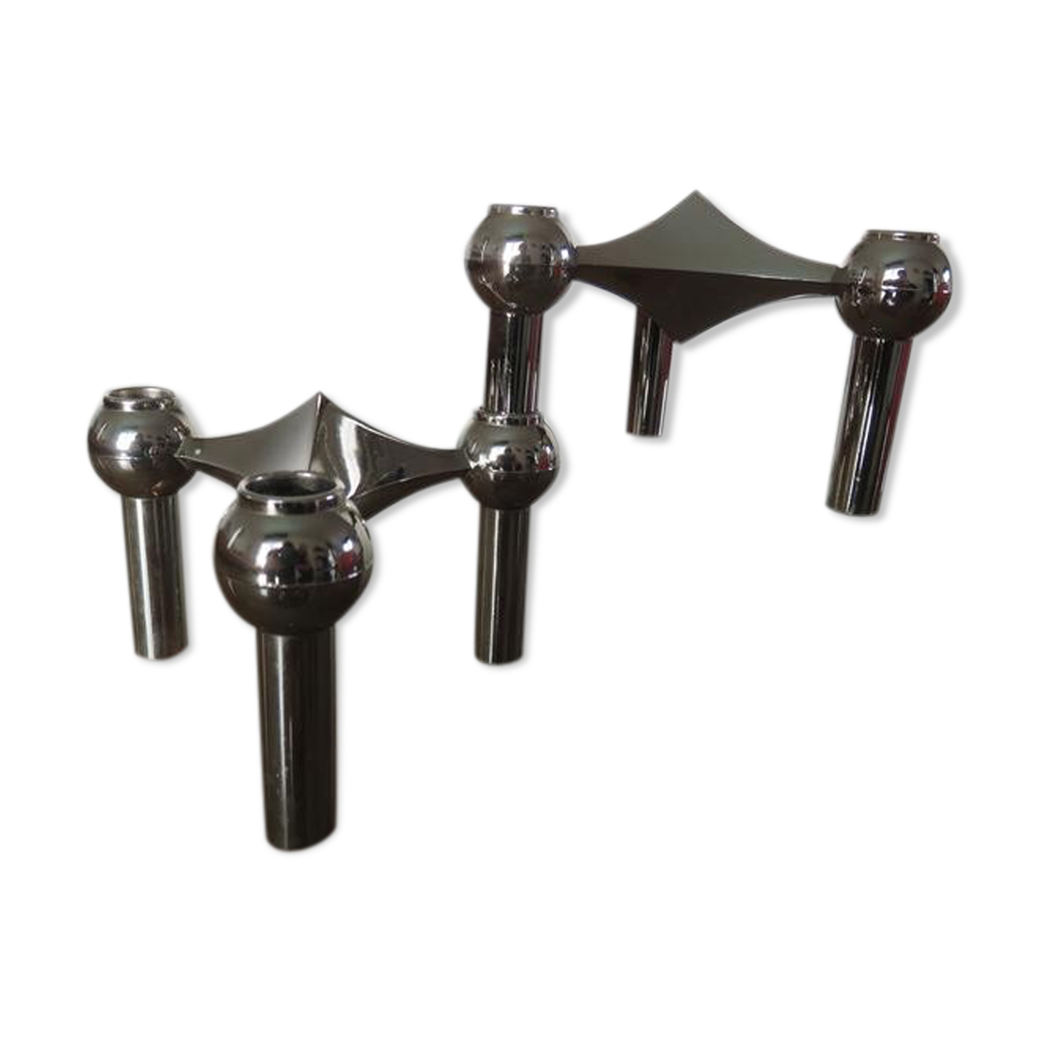 Pair of Scandinavian Nagel candlesticks "model S22" 70s