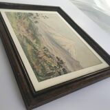 Watercolour signed by bernard aris, mount taranaki, new plymouth park, 1948