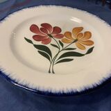 Compotier E. Charbonnier, Salins, Terre de Fer, modele campagne, made in france, motif de fleurs