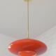 Vintage Orange Glass Pendant Light MCM Space Age Style Hanging Lamp 1970's