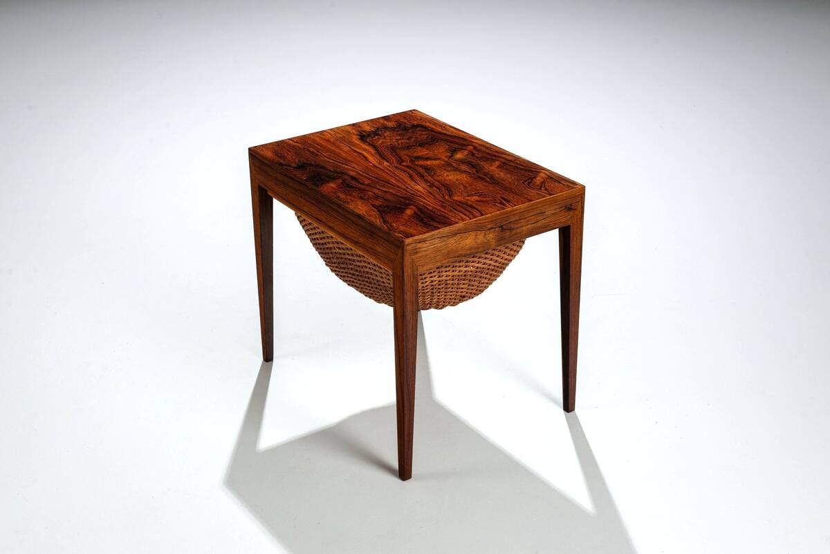 Severin Hansen sewing table in rosewood Haslev Denmark 1960