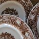 6 assiettes à dessert en opaline