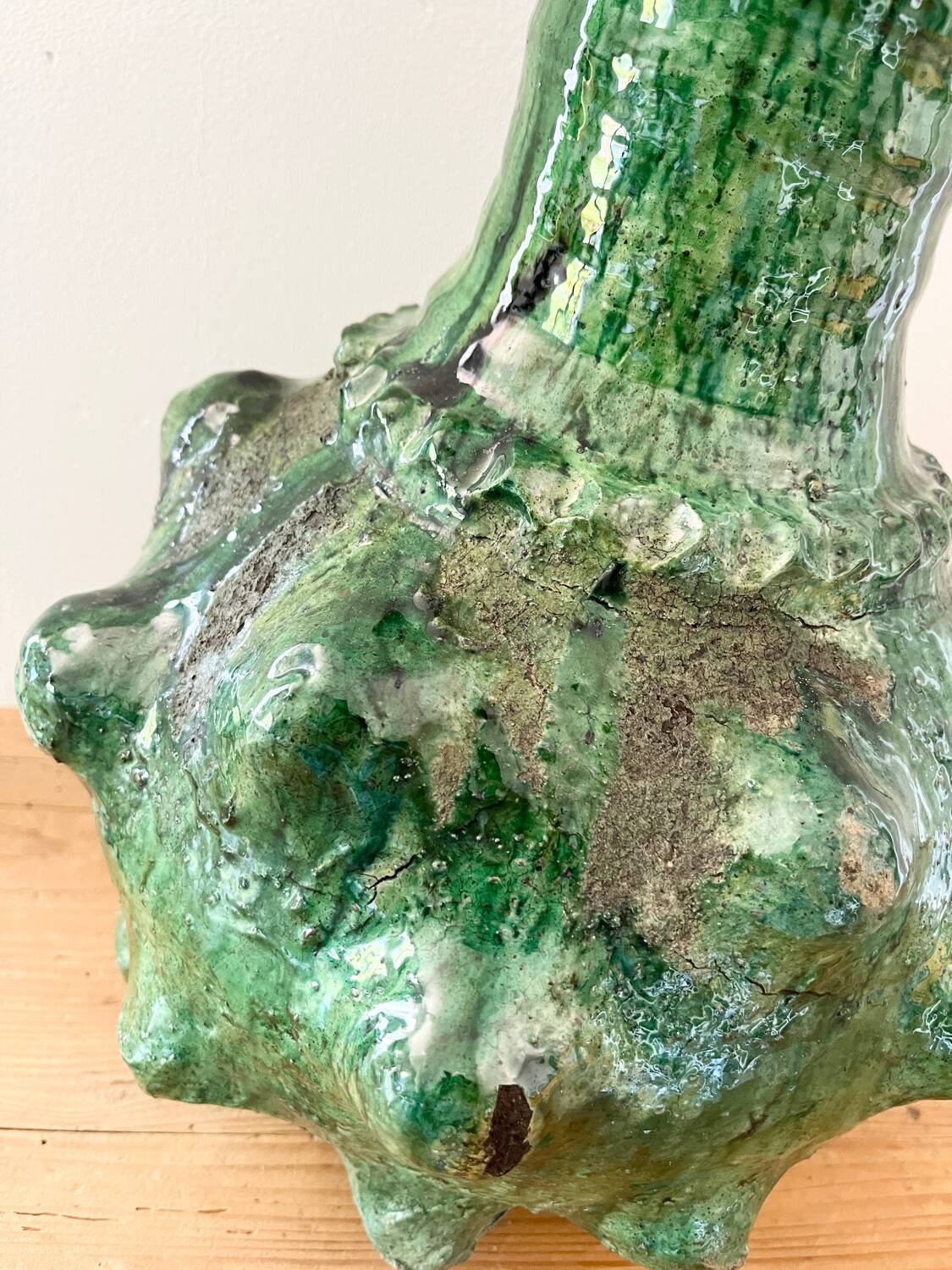 Green terracotta vase