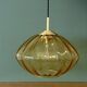 Suspension globe vintage XL en verre ambré
