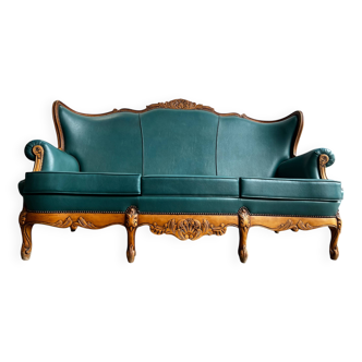 Canapé baroque vintage turquoise