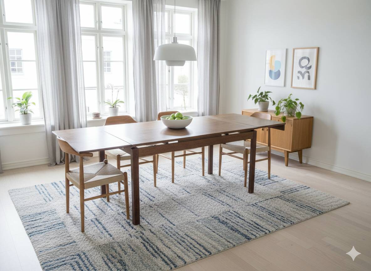 Scandinavian extendable oak table from the 1960s.