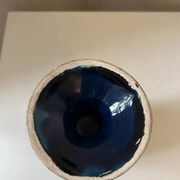 Vase pot verre céramique bleu