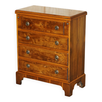 Commode vintage en noyer avec dessus coulissant style Butler