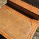 Davenport writing desk in fruitwood and burl veneer.