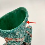 Vintage ceramic vase from vallauris, enamel "fat lava" 1960s