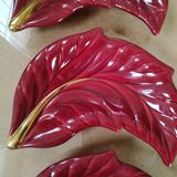 Lot of 3 service cups red and gold verceram