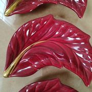 Lot of 3 service cups red and gold verceram