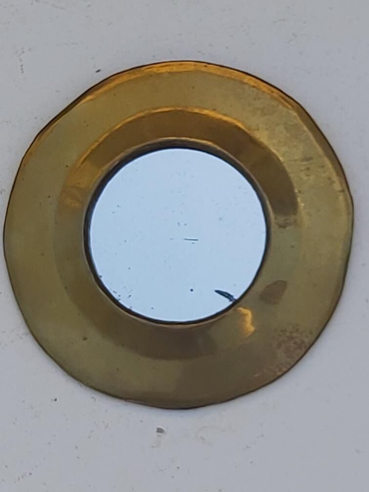 Set of 9 oriental brass mirrors