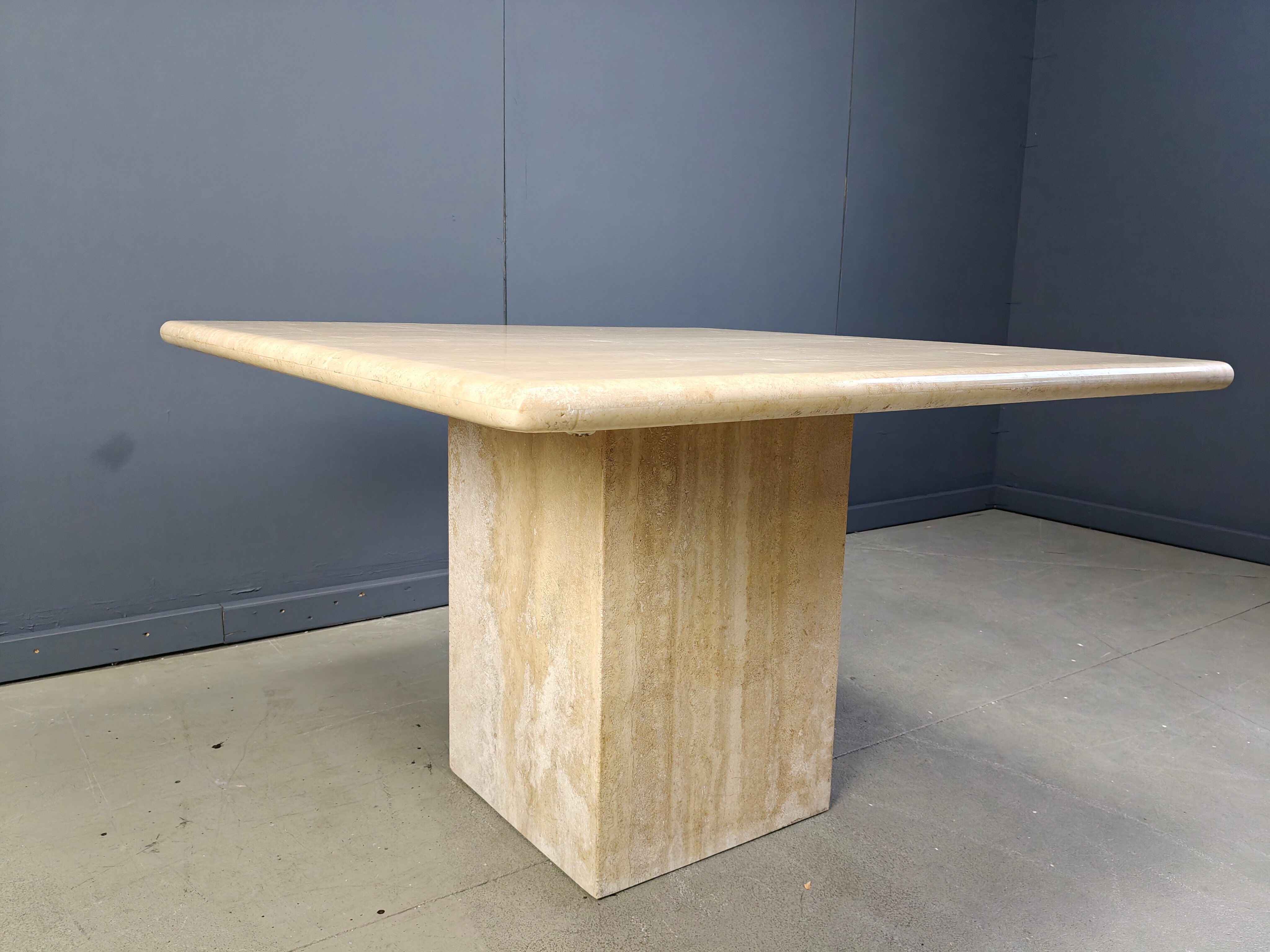 Vintage travertine dining table, 1970s