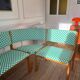 Vintage pine corner bench dining area