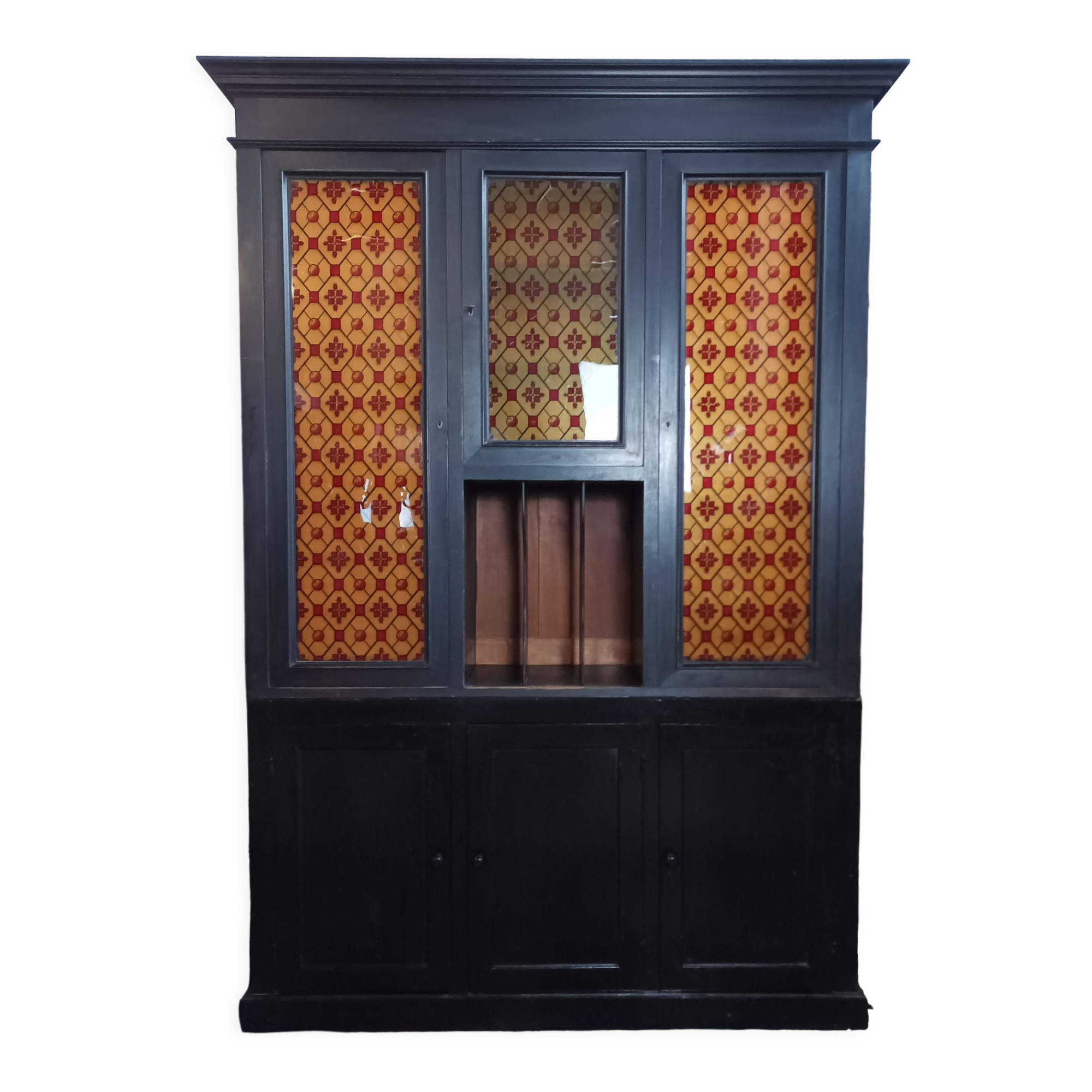 Vintage painted wooden bookcase