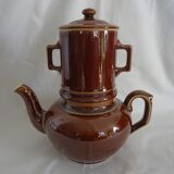 Vintage brown glazed ceramic teapot or herbal teapot
