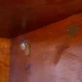 Turquoise Bauhaus three door wardrobe made in 1930s Czechia by Vichr a spol.