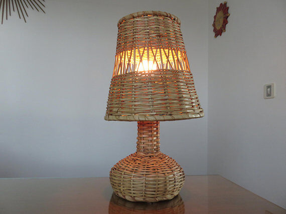 Scandinavian 70s rattan lamp