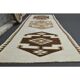 1970s Vintage Turkish Hand-Knotted Wool Cotton Beige Runner Rug 96x343