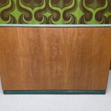 Meuble rideau rangement chêne 1960