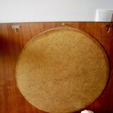Vintage rosewood and ceramic mirror by berthold muller 1950
