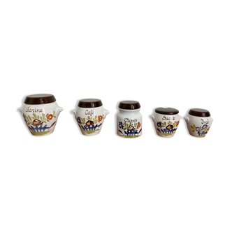Set of 5 ceramic pots