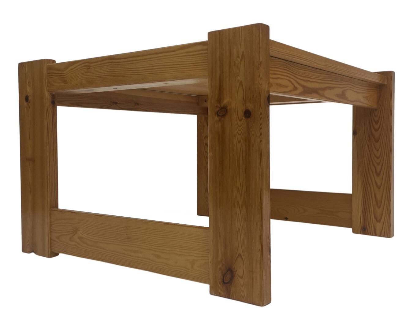 Vintage coffee table pinewood minimalist 1970s