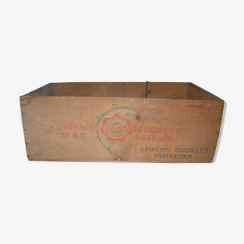 Old wooden crate stamped