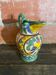 Antique Style Monaco Perugia Ceramic Pitcher with Multicolored Bird Decoration