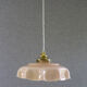 Pale pink opaline hanging lamp delivered with cable and new brass socket