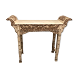 Console carved in wood and white bone