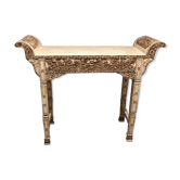 Console carved in wood and white bone