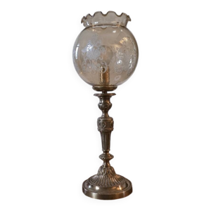 Lampe laiton et globe