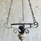 Suspension vintage en opaline et céramique