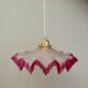 Vintage lace lampshade pendant light in pink frosted glass