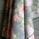 Nappe "english cottage" en coton vert sauge et fleurs champêtres