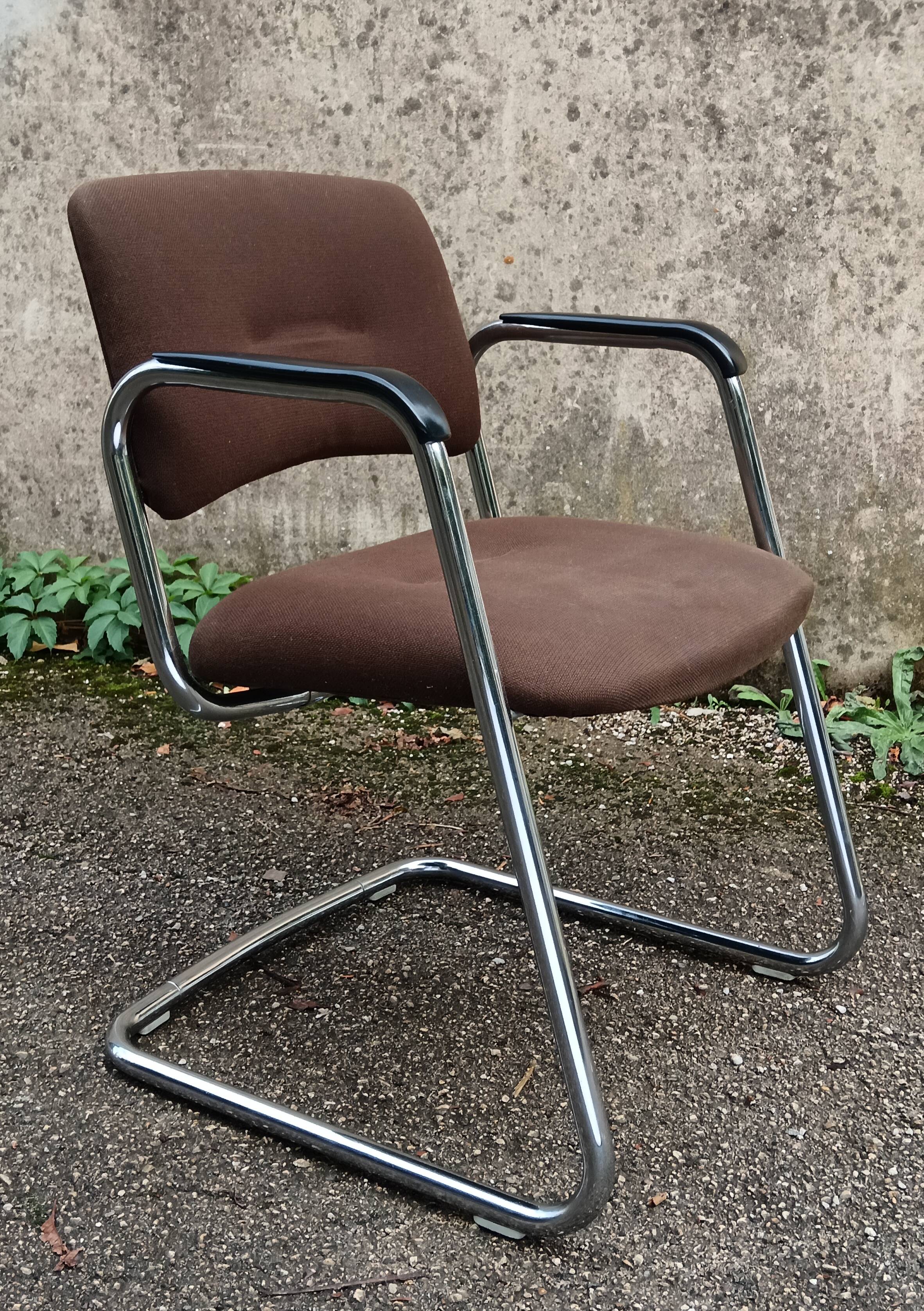 Pair of Strafor cantilever armchairs