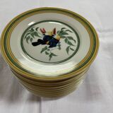 Limoges porcelain service from Hermès, Toucans collection, 1986